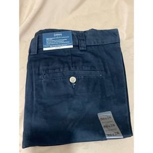New Men's Harbor Bay Front Flat Waist Relax Pants Color Navy Size 56 x 28